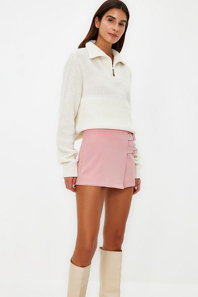 Trendyol Collection Dusty Rose Belt Detailed Woven Shorts sukně TWOAW21SR0034