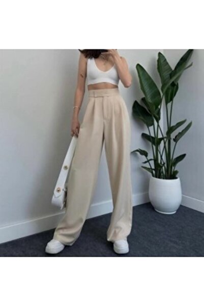Pubi PANTALONI PALAZZO PENTRU FEMEI, cu velcro, cu talie înaltă