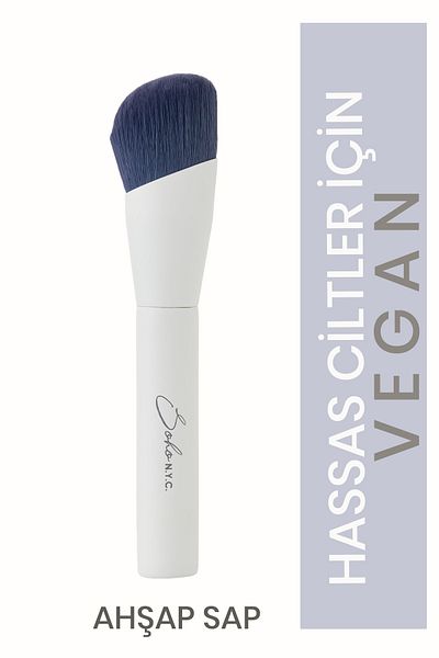 Soho N.Y.C. Vegan Drop Foundation Makeup Brush-v702 Wooden Handle 13.5cm