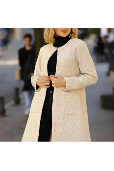 Stil KADIN KREM ŞANEL KUMAŞ CEKET