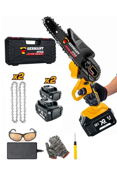 Germany Style 99890VFX Çift Akülü Dal Budama Makinesi Budama Makası Çapa Seti Şarjlı El Testeresi Ba
