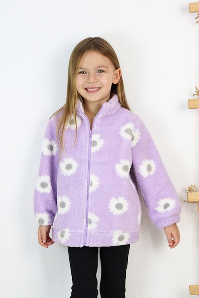 Harika KIDS Girl's Plush Fabric Zippered Thick Coat