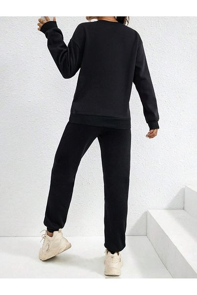 Boi Σετ αθλητική φόρμα Black Love Combination - Oversize Rubber Leg, Crew Neck