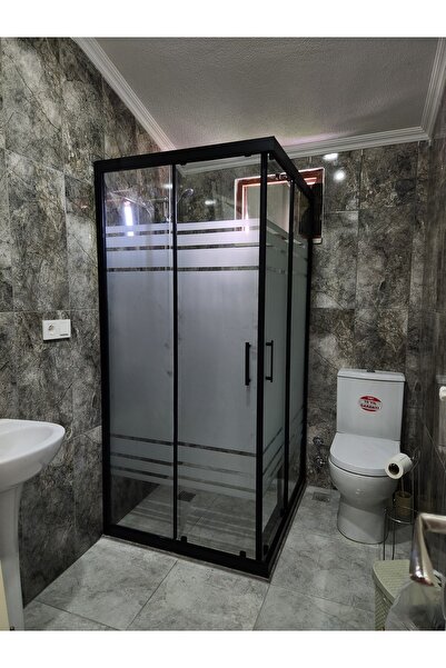 FreeDuş Duşakabin Riverno Serisi Kare Siyah Karolaj Cam