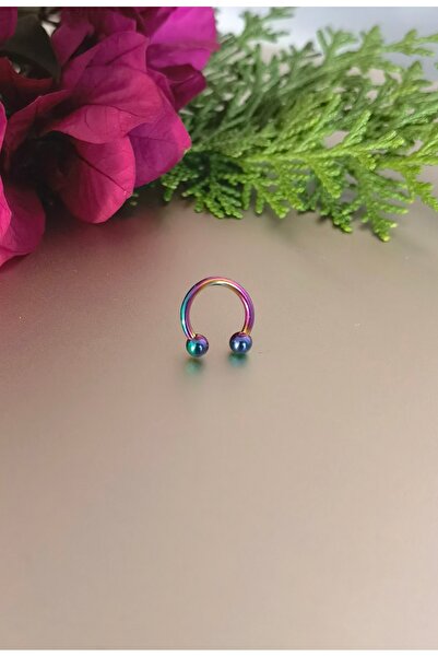 Bylin % 100 316 L Cerrahi Çelik Top Uçlu Orta Boy C Piercing -Halka Çapı 8 mm...