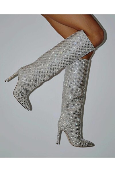 Gİ LUXURY BOUTİQUE Kadın Siyah Taşlı Topuklu Ayakkabı