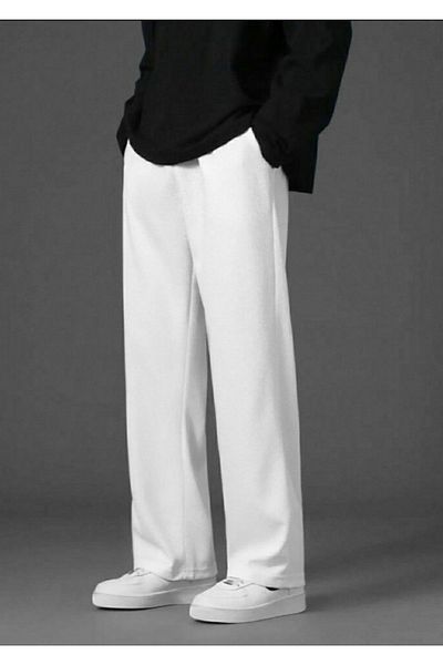 FİTGO Ανδρική φόρμα oversize, άσπρη φόρμα, κάτω