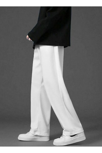 FİTGO Ανδρική φόρμα oversize, άσπρη φόρμα, κάτω