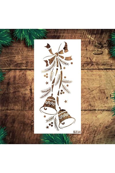 STENCİLTASARIM S234 New Year Wall Wooden Glass Painting Pattern