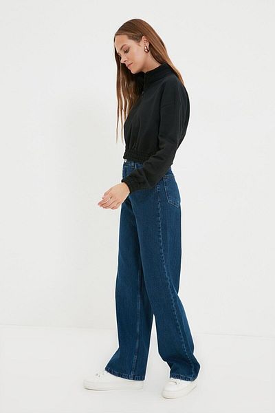 geenz manifacture Pantaloni Palazzo Medusa Smoked Power Lycra cu talie super înaltă, blugi largi
