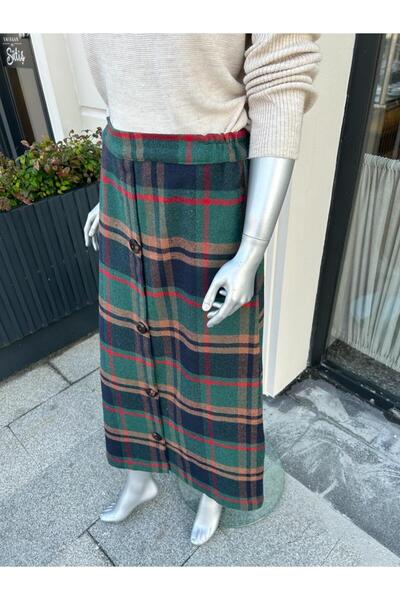 sares Φούστα με καρό καστανόχρωμο χρώμα