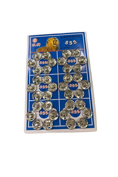 Aslı İplik Silver Colored Metal Snap 12 Pieces Small Size