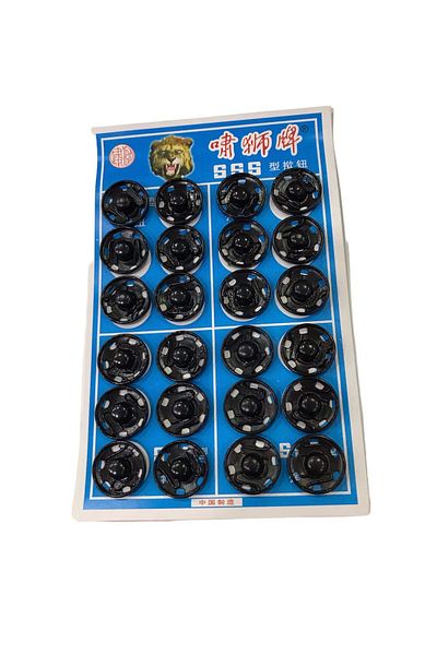 Aslı İplik Black Colored Metal Snap 12 Pieces Large Size