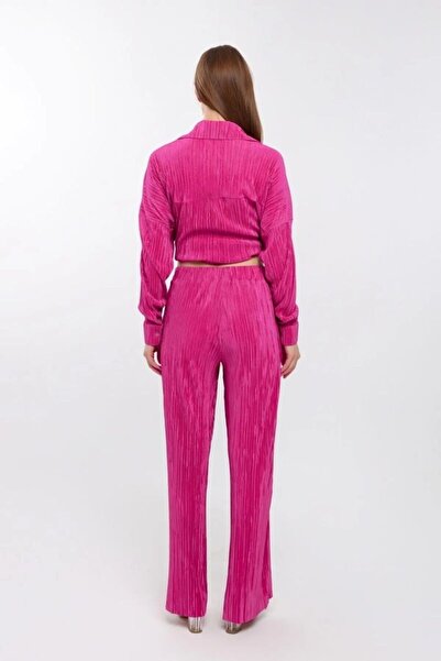 Modabenna Self Pleated Pants Shirt Set