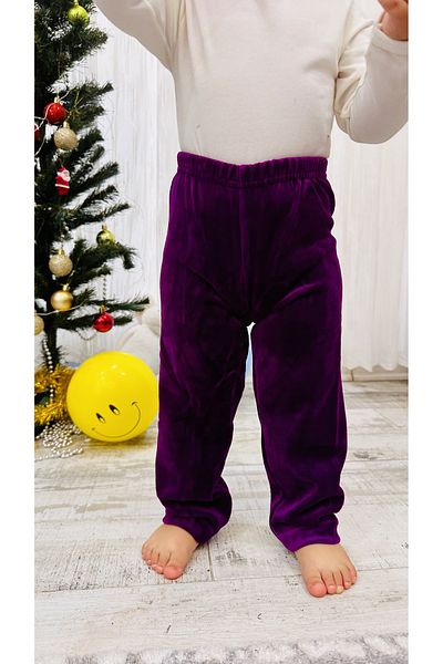 TD Collection Plum Color Velvet Fabric Girl's / Baby Trousers