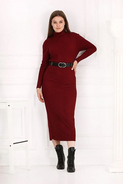 buğlem collection Turtleneck Maxi Length (135cm) Lyc Camisole Pencil Dress Suitable for Hijab No Belt