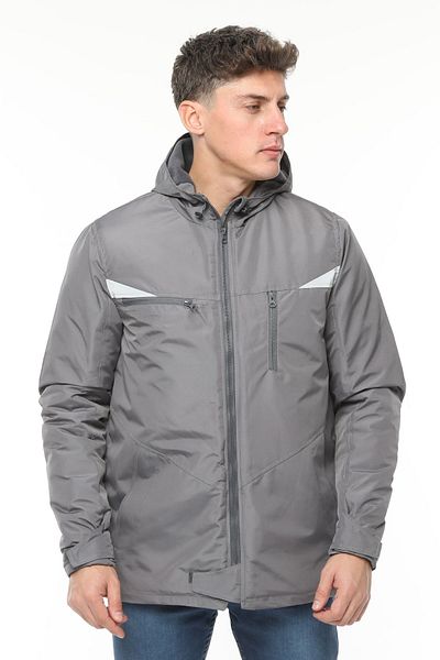 Uniprom Work Coat Hooded Water and Wind Proof Membrane Coated Men's Winter Gray