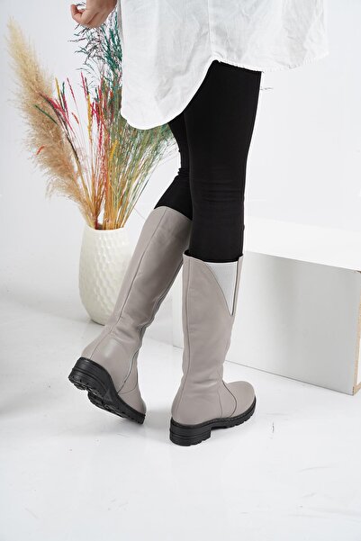 Osso Hakiki Deri Kadın Düz Çizme