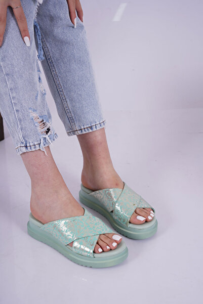 Osso Hakiki Deri Kadın Düz Terlik 211114611