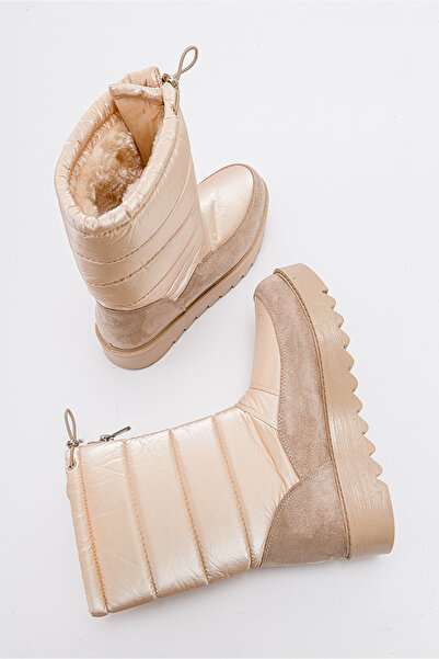 Luvi Γυναικείες μπότες χιονιού Vay Nude με φερμουάρ