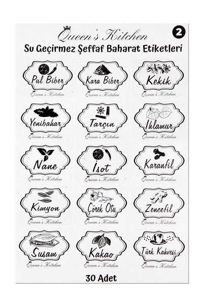 Queen’s Kitchen 12 Pieces 750ml Storage & Spice Set with Label