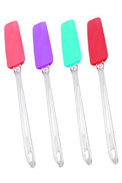 Kazanabil MIXED COLOR TRANSPARENT HANDLE SILICONE SPATULA 25CM