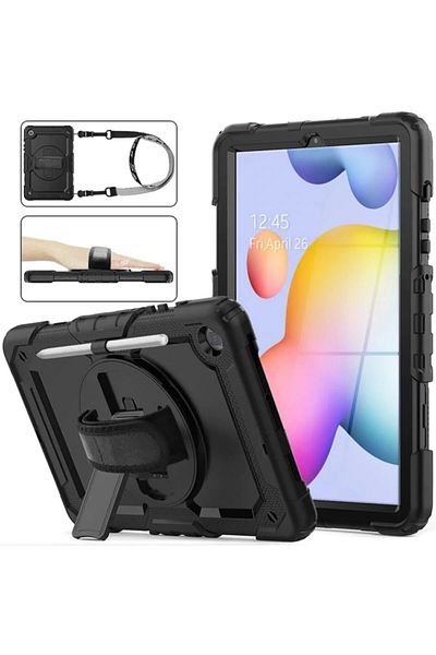TEKNETSTORE حافظة سامسونج جالاكسي تاب S6 لايت 10.4" P610/p620 حافظة لوحية مدرعة من السيليكون مع حزام