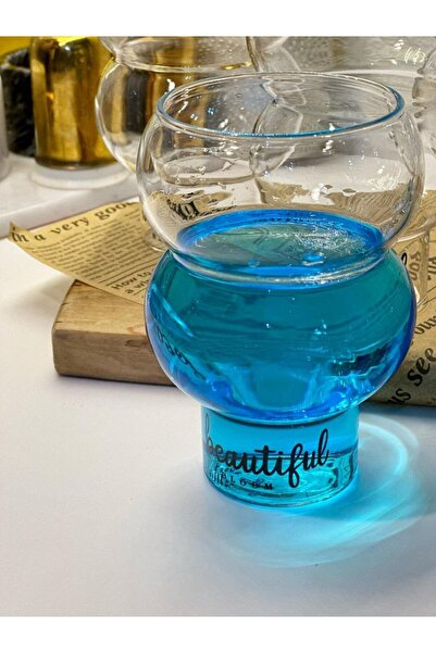 YzHome 1 Adet Borosilikat Cam Kokteyl Meşrubat Bardak Kupa 350ml