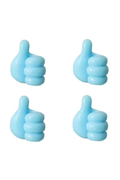 caraks حامل كابل منظم إدارة الحبل على الحائط بالإبهام موديل أزرق اللون 4 قطع -