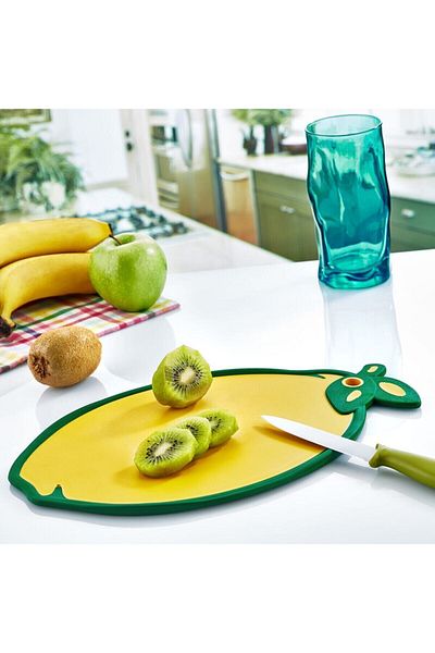 Emofom Lemon Shaped Non-Slip Cutting Board & Vegetable Fruit Cutting Board