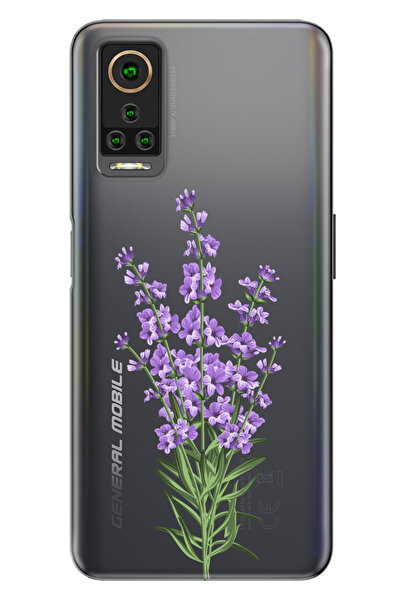 General Mobile GM 22 Pro Uyumlu Kılıf Silikon Desenli Tam Koruma Resimli Lavanta
