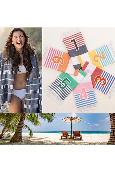 Beauty Box Jolly Unisex Beach Towel Cotton Loincloth Turkish Bath Beach Towel 5thStyle Blue Green 100cmx190cm