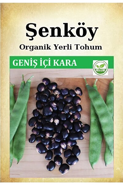 Şenköy Yerli İçi Kara Geniş Taze Fasulye Tohumu Doğal Ata Tohumu Pakette 25 G...