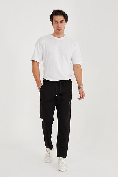 allymoda Pantaloni de trening BATTAL WIDE FLAT pentru bărbați, 100% bumbac ALLY-208