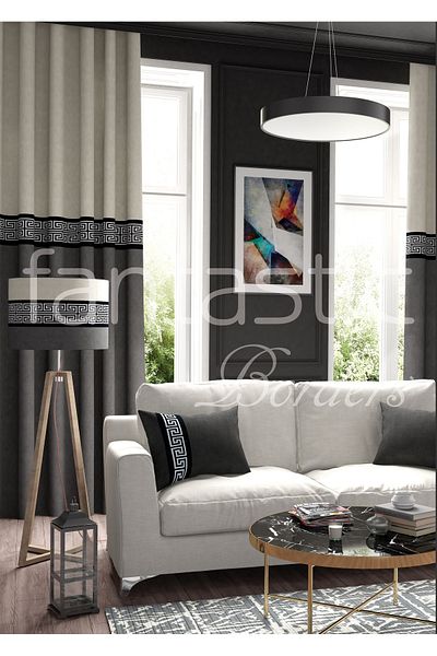 FANTASTIC BORDERS BORDURA PERDEA LĂTĂ ȚESUTĂ CU MODEL LABIRINT / ACCESORII (10 CM. LĂȚime - 3,5 MT. LUNGIME)