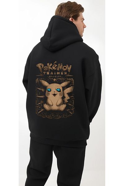 Edizen pikachuu 2024 Oversize Premium 100% βαμβακερό φούτερ με κουκούλα
