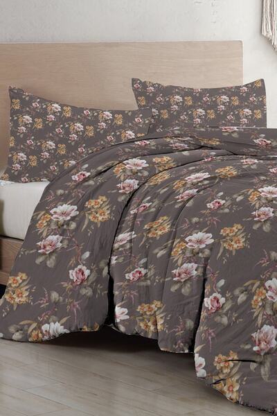 MonoHome Luxury King Size Retro Flowers Duvet Cover Set - Double, Cotton Satin, 220X240Cm