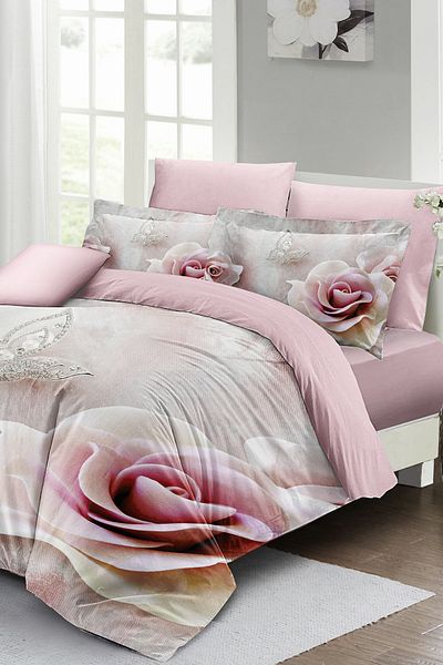 MonoHome Wildrose 3D King Size Double Duvet Cover Set - 220X240Cm