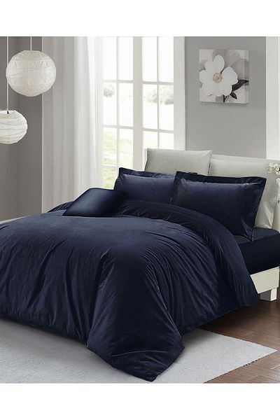MonoHome Navy Blue Lux Cotton - Double Ranforce Duvet Cover Set 220X240Cm