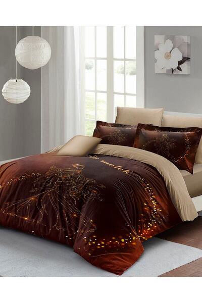 MonoHome Set cuvertură de pilota dublă King Size - 100% bumbac satin Angel Mo...