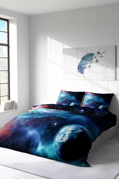 MonoHome Star Night 3D King Size Double Duvet Cover Set - 220X240Cm