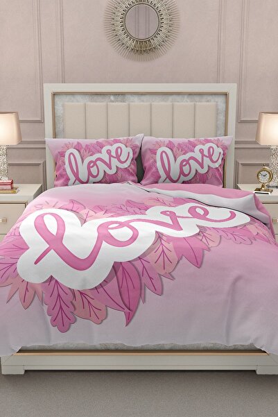 MonoHome Kıng Sıze День Святого Валентина Комплект постільної білизни для двох осіб 100% бавовна сатин 3d Спеціально для моєї любові 220x240 см