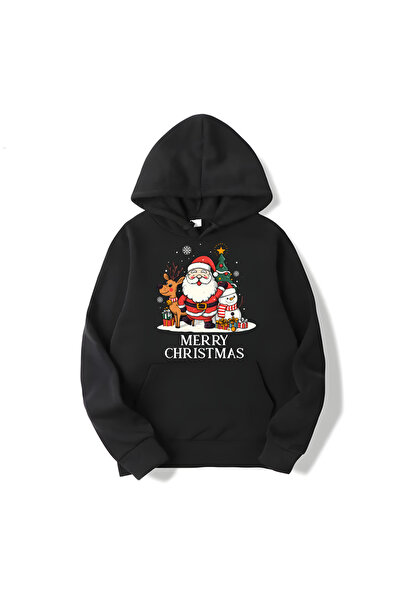 CONSTRAİN Χαρούμενα Χριστούγεννα Φούτερ με στάμπα Άγιου Βασίλη, βαμβακερό φού...