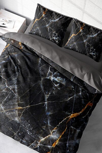 MonoHome King Size Lux Marble 3D Cotton Satin Double Duvet Cover Set 220X240Cm