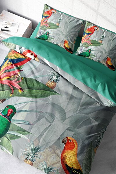MonoHome King Size Parrot World Natural Double Duvet Cover Set 220X240Cm