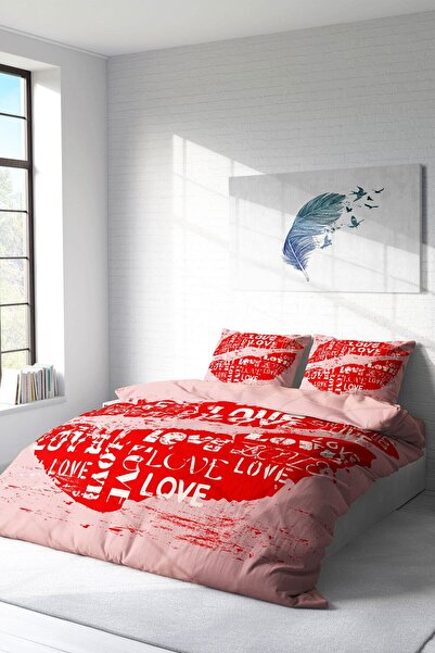 MonoHome 3D King Size Double Duvet Cover Set for Valentine's Day - 220X240Cm