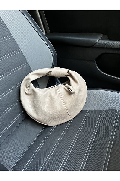 Grandcollection Bej Düğümlü Model Mini Kadın El Çantası