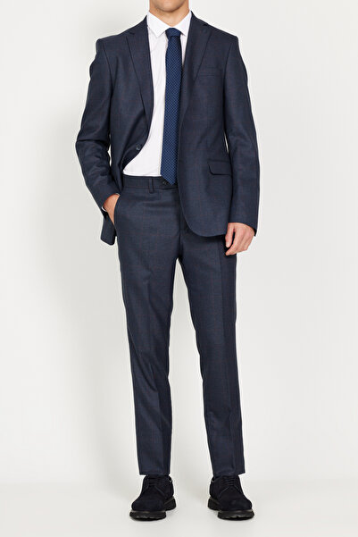 ALTINYILDIZ CLASSICS Ανδρικό καρό κοστούμι Slim Fit - Petrol και Claret Red