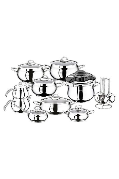 OMS Globe 22 Piece Steel Pot Set Plain 1029