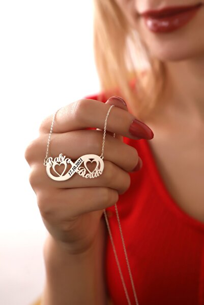 HomSilverjewelry 925 Ayar Gümüş Kişiye Özel Isimli Sonsuzluk Tasarımlı Kadın ...